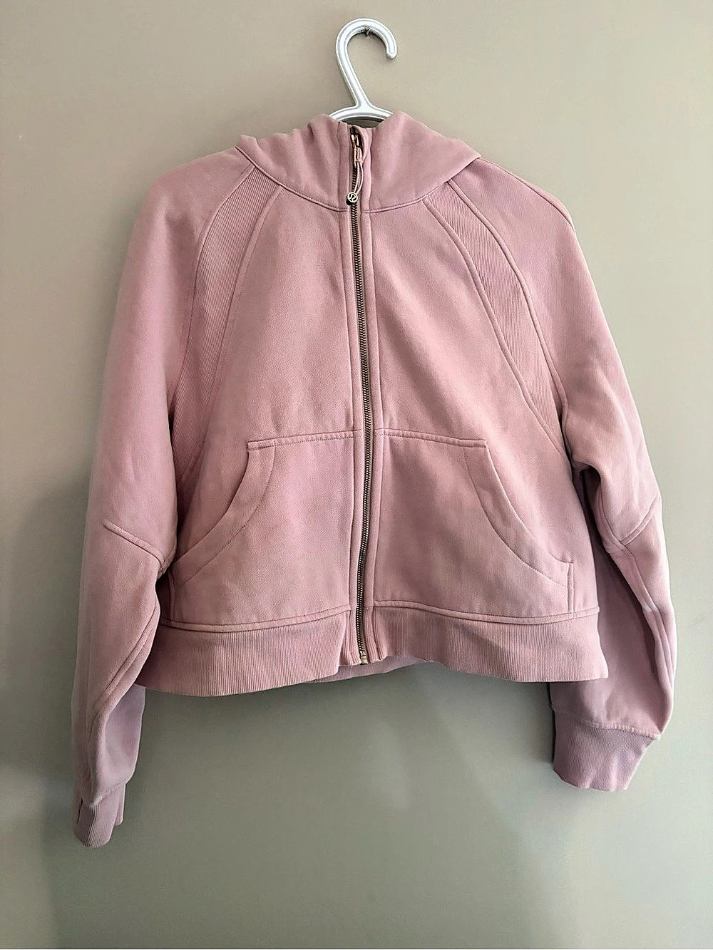 lululemon Scuba Oversized Full-Zip Hoodie Pink/hazel rose gold zipper